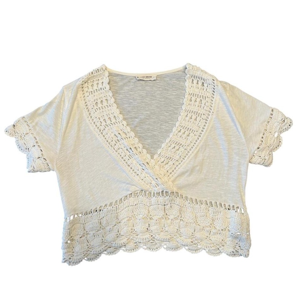 Lucky brand white crochet top